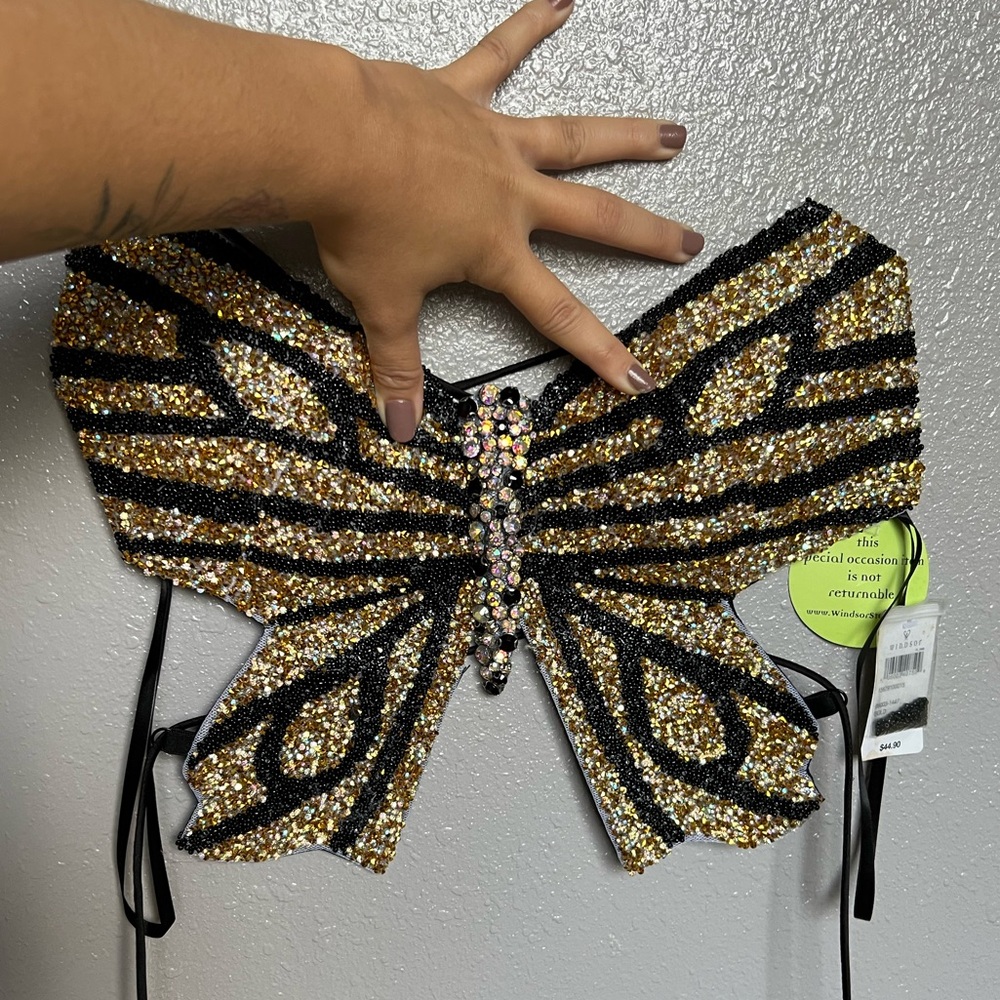 Multi-Colored Rhinestone Butterfly Top ( Brand New)